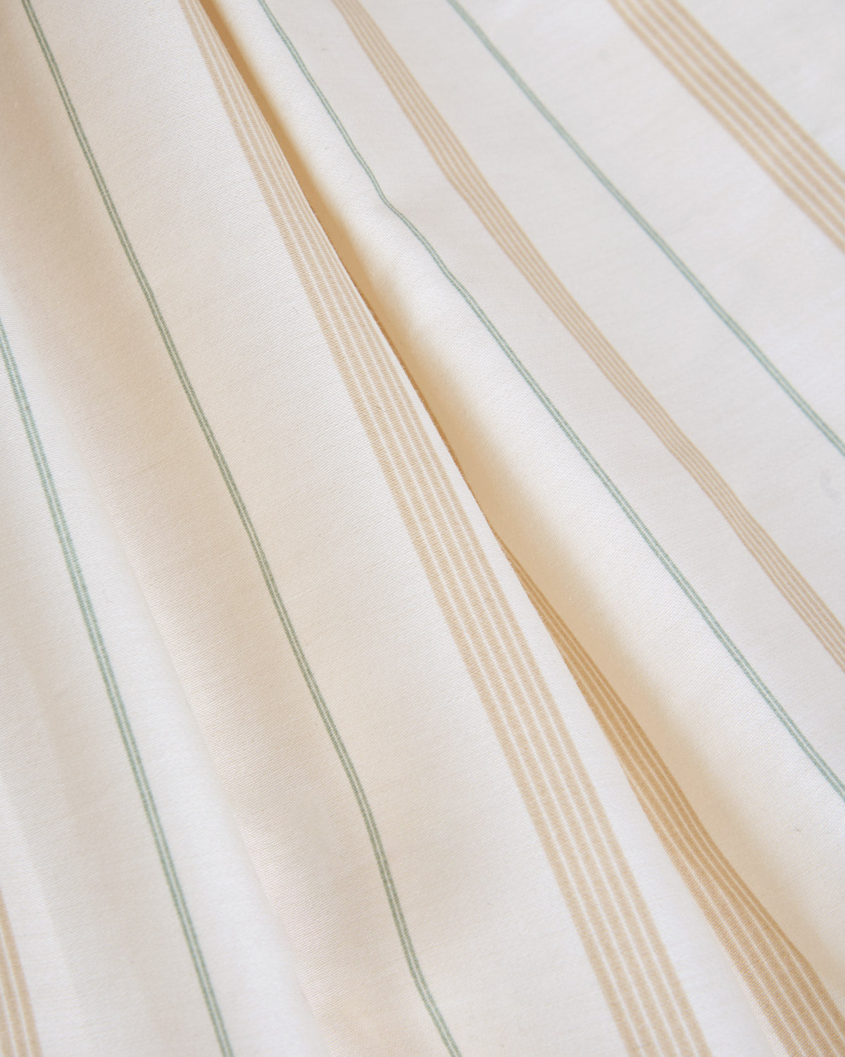 Juego sábanas algodón satén Raya Rita verde seco (300 hilos)