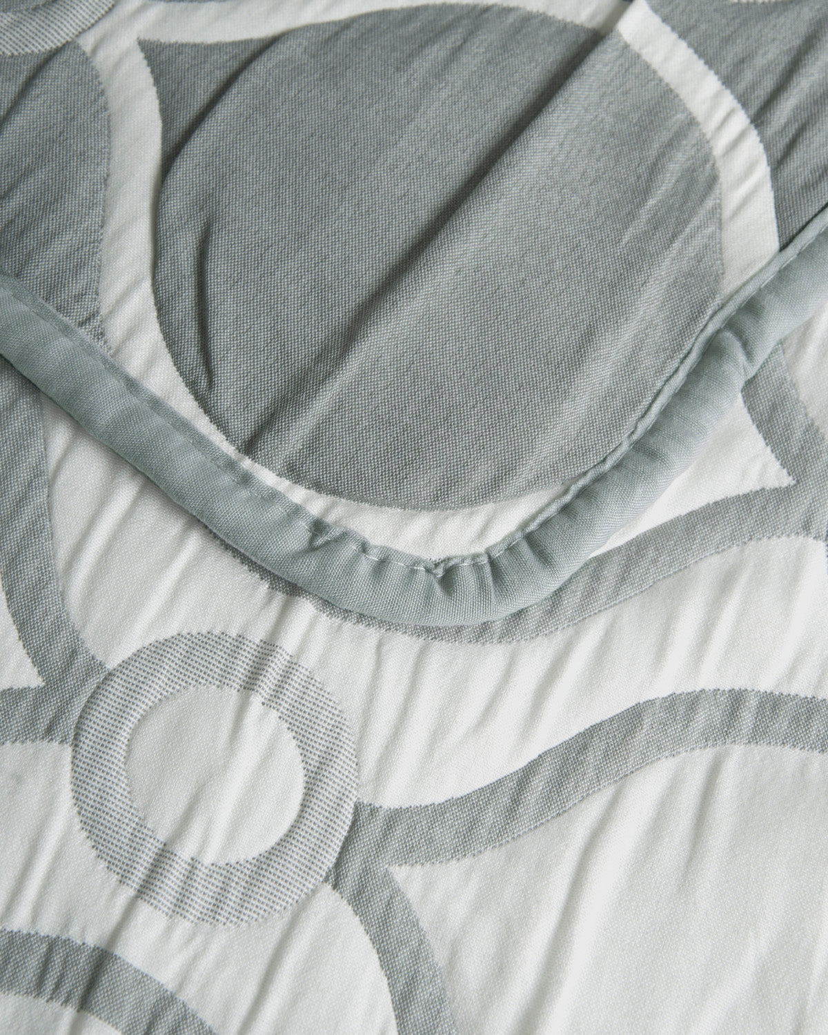 Colcha doble tela jacquard pagoda verde seco