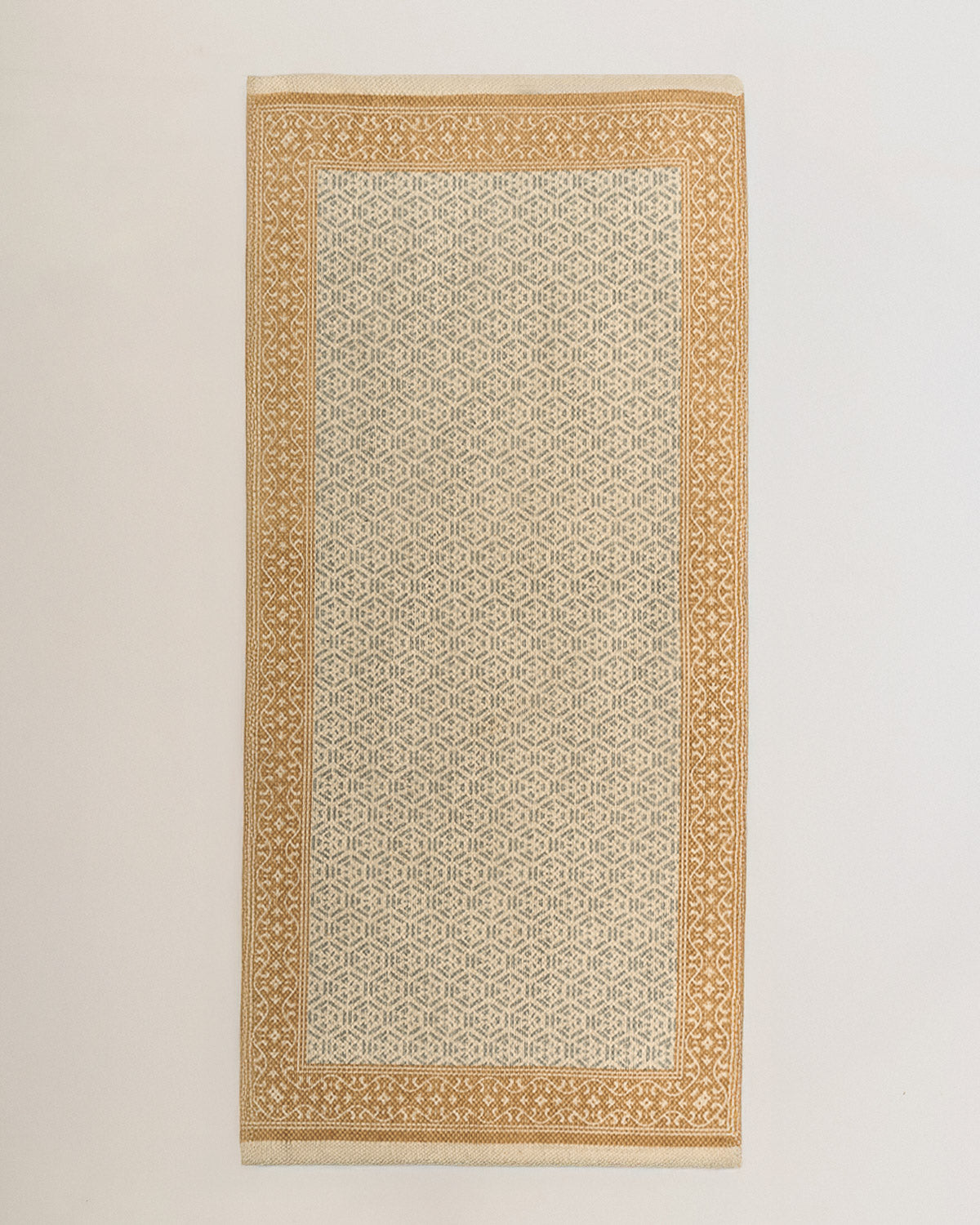 Alfombra algodón persia ocre/verde seco