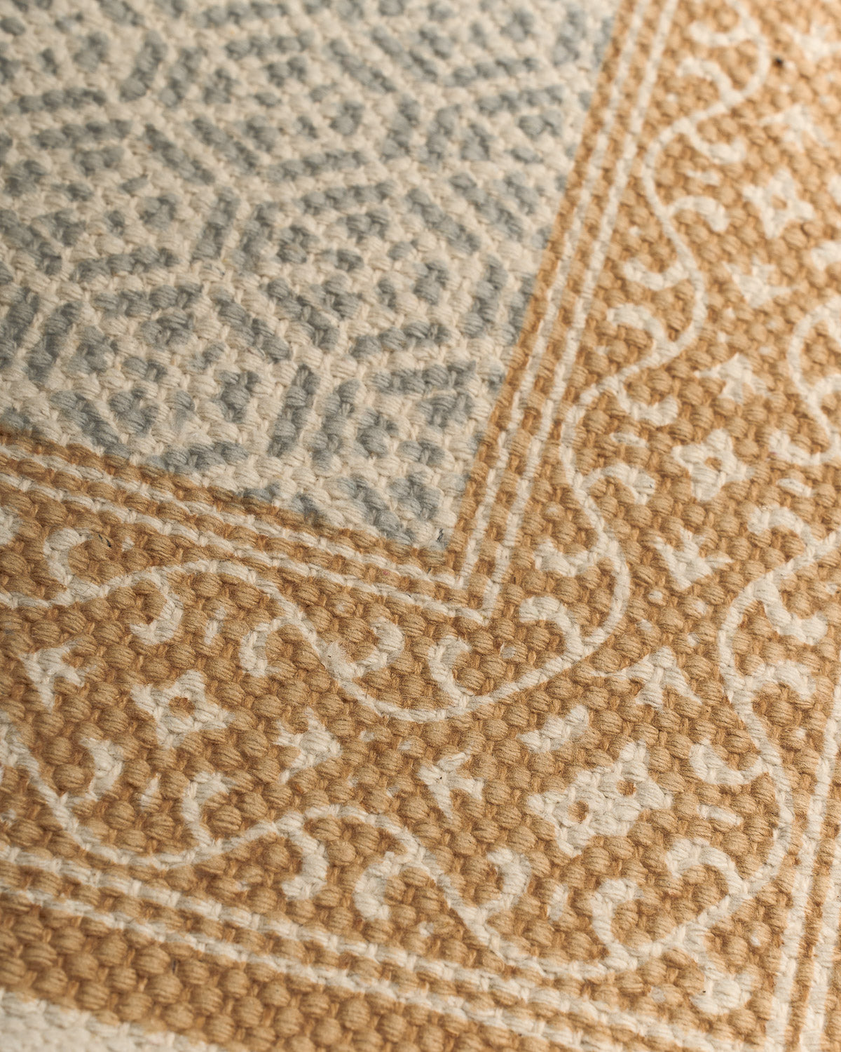 Alfombra algodón persia ocre/verde seco