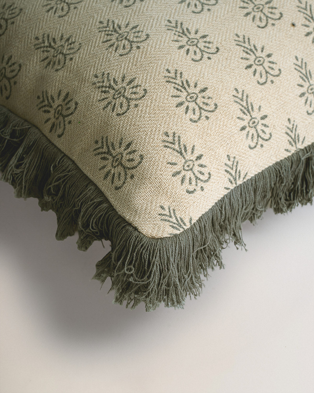 Cojín algodón garden verde seco