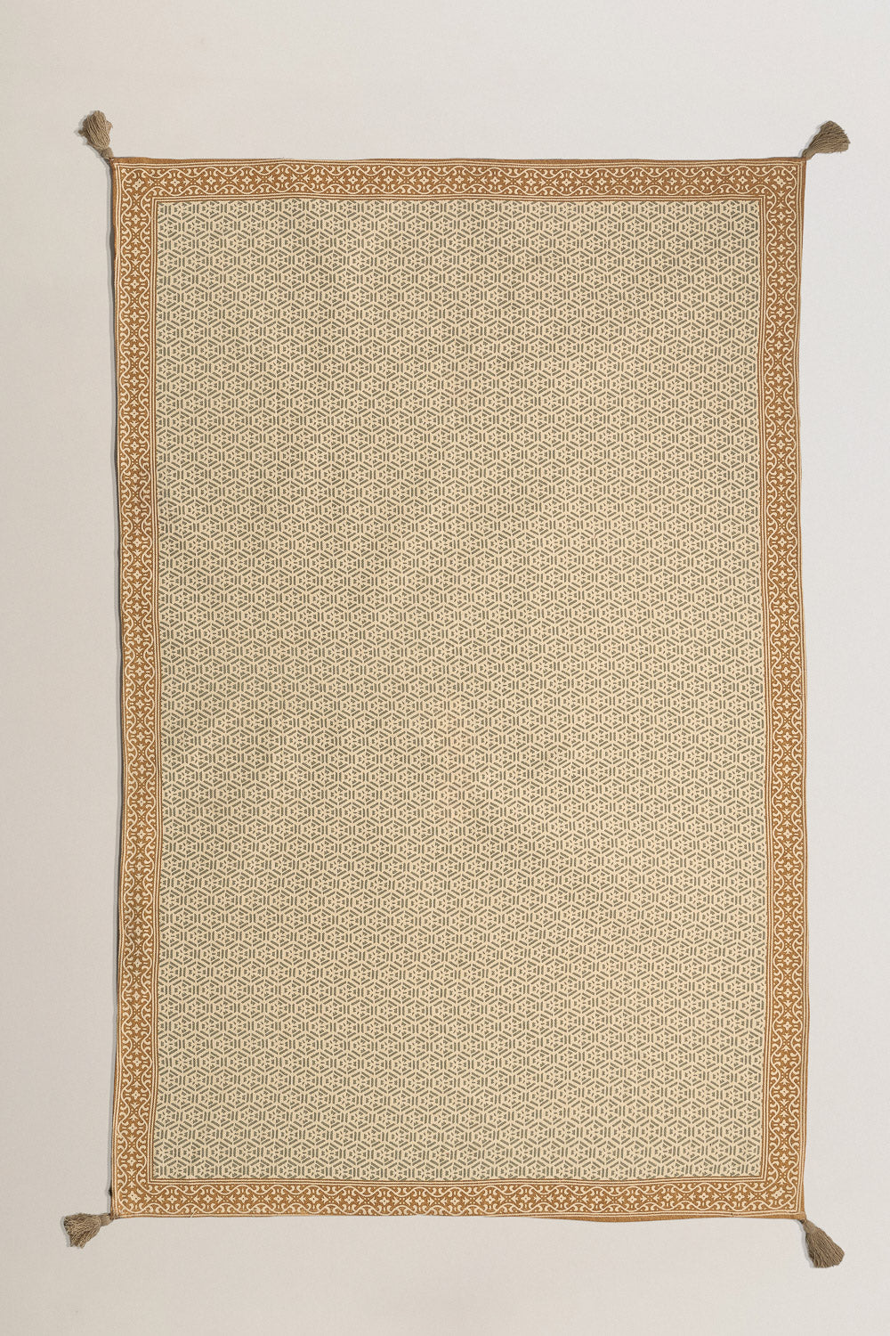 Plaid algodón persia ocre/verde seco