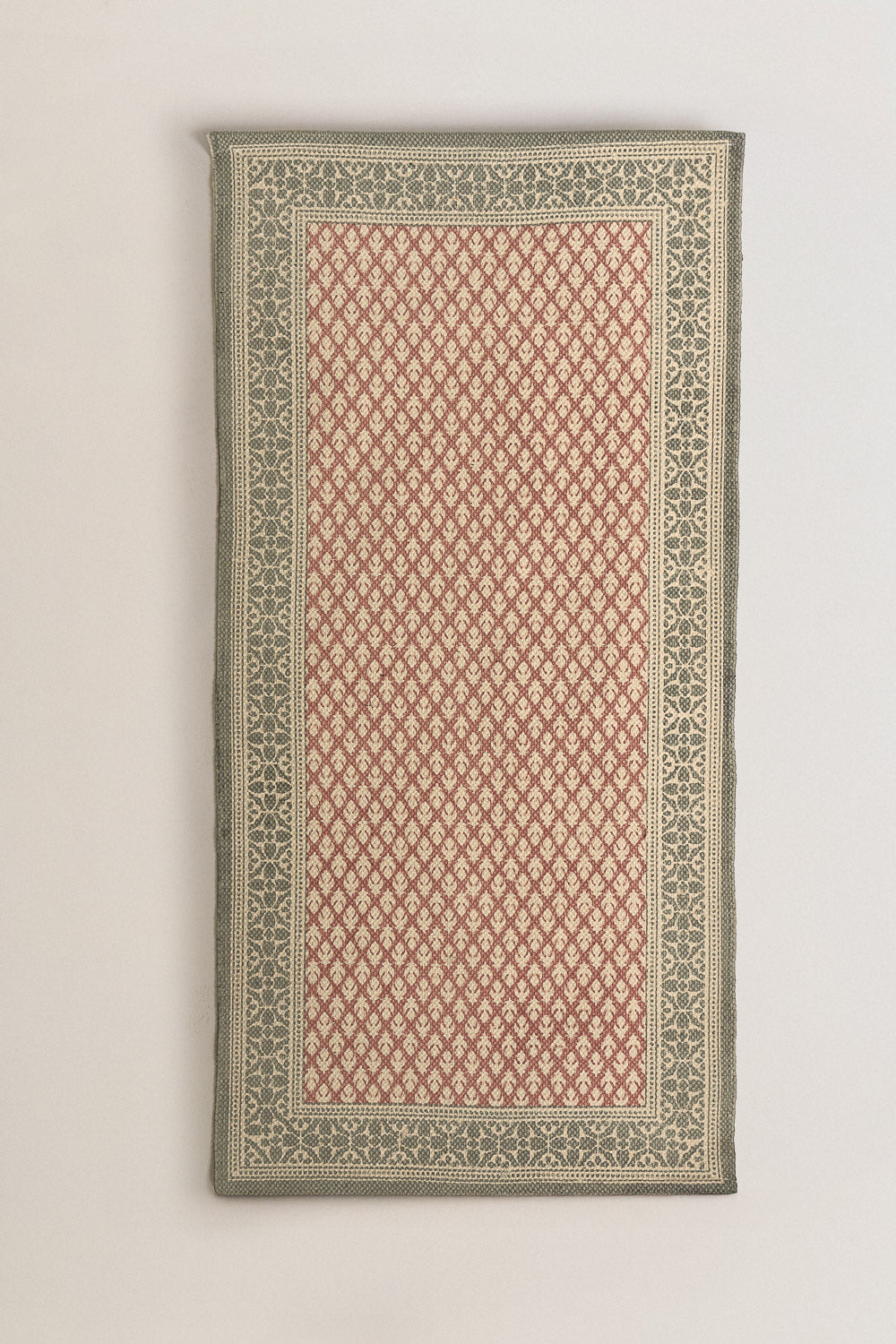 Alfombra algodón delhi verde seco/rosette