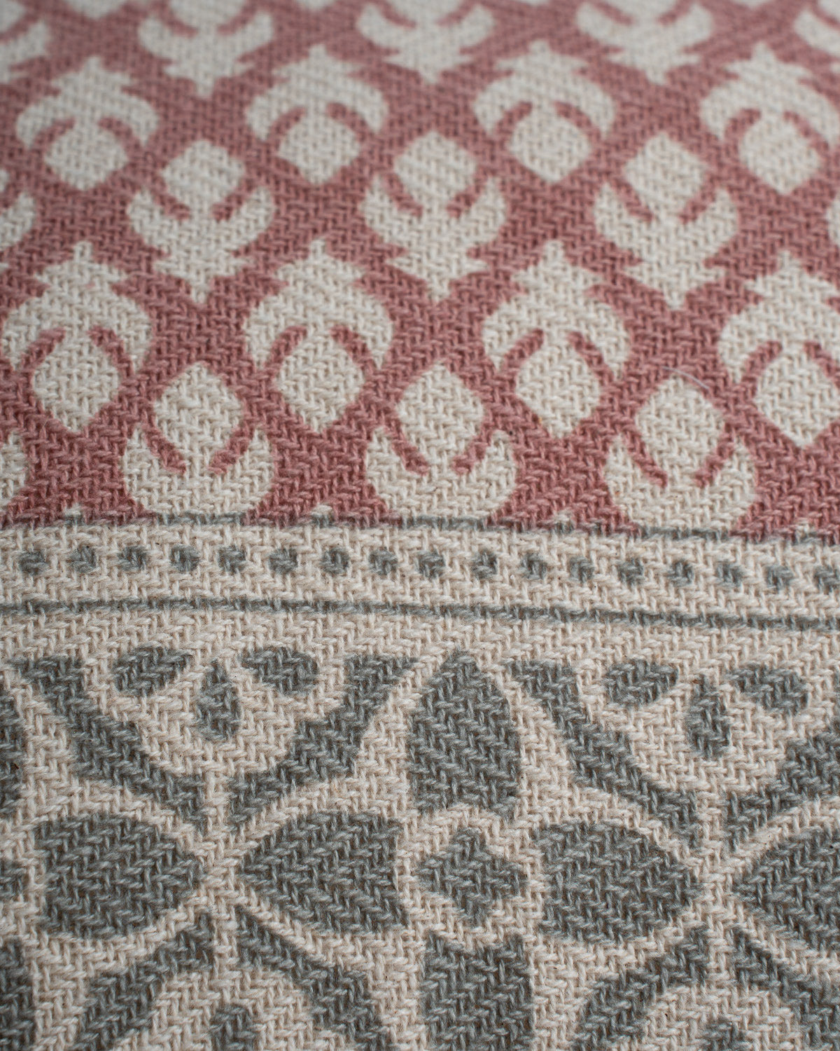 Cojín algodón delhi verde seco/rosette