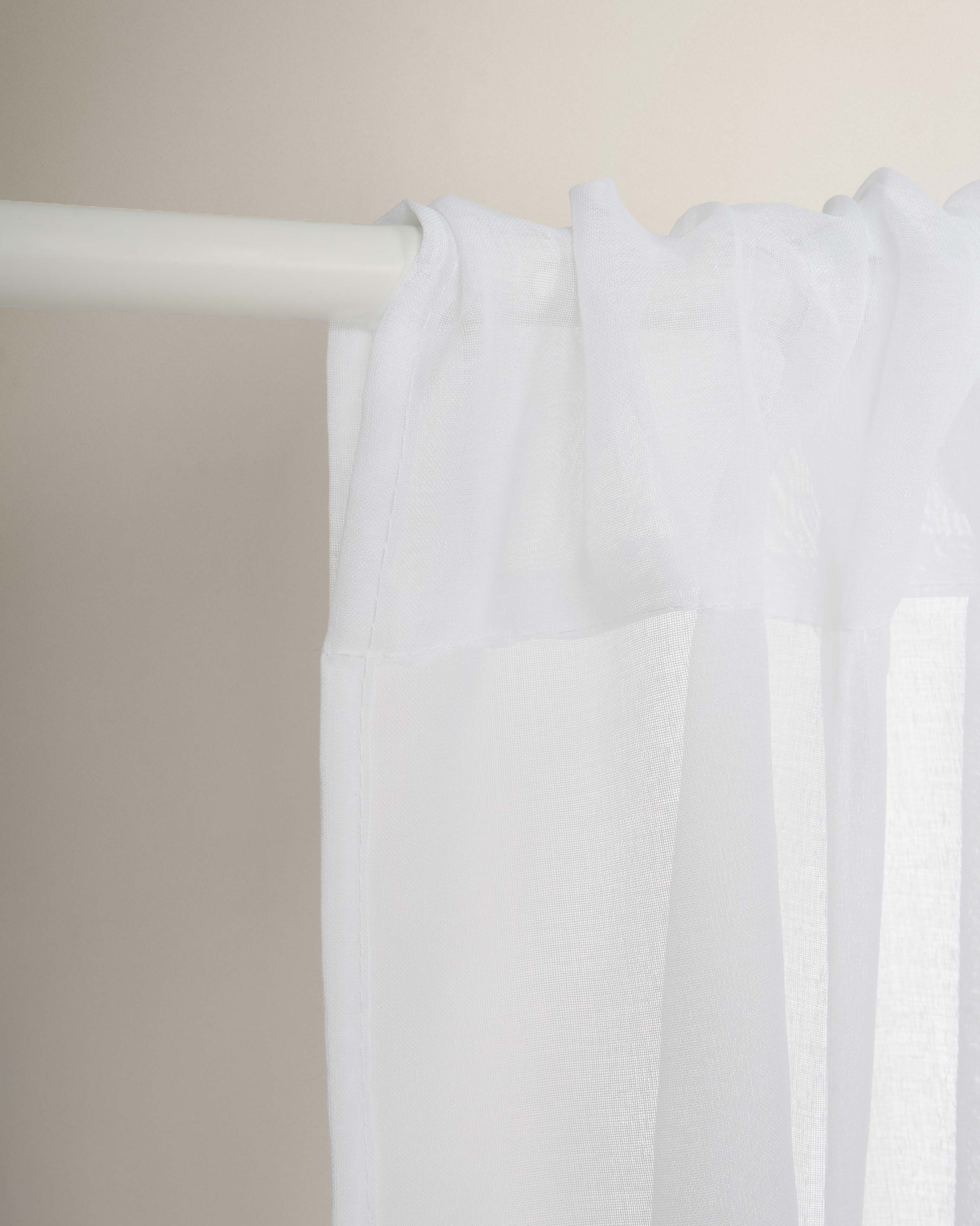 Cortina pasa barra molly semitranslúcida blanco