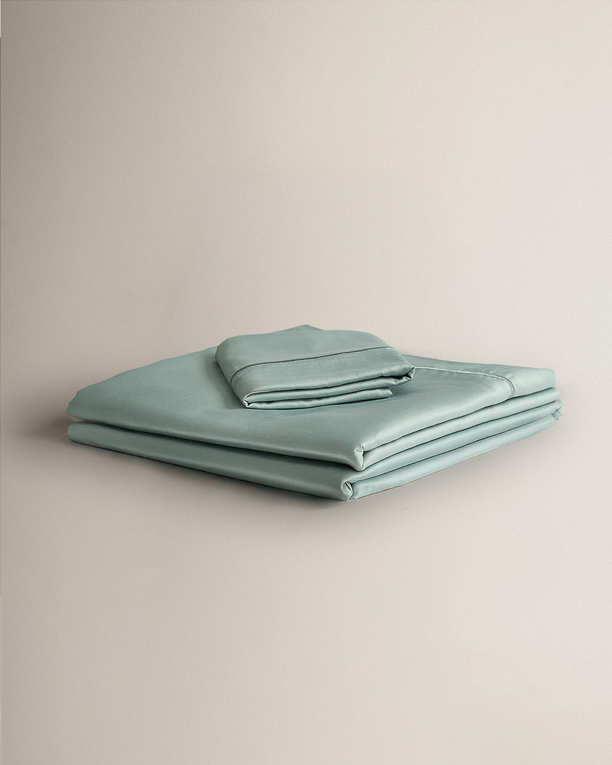 Juego sábanas 100% algodón satén festón verde keike (300 hilos)