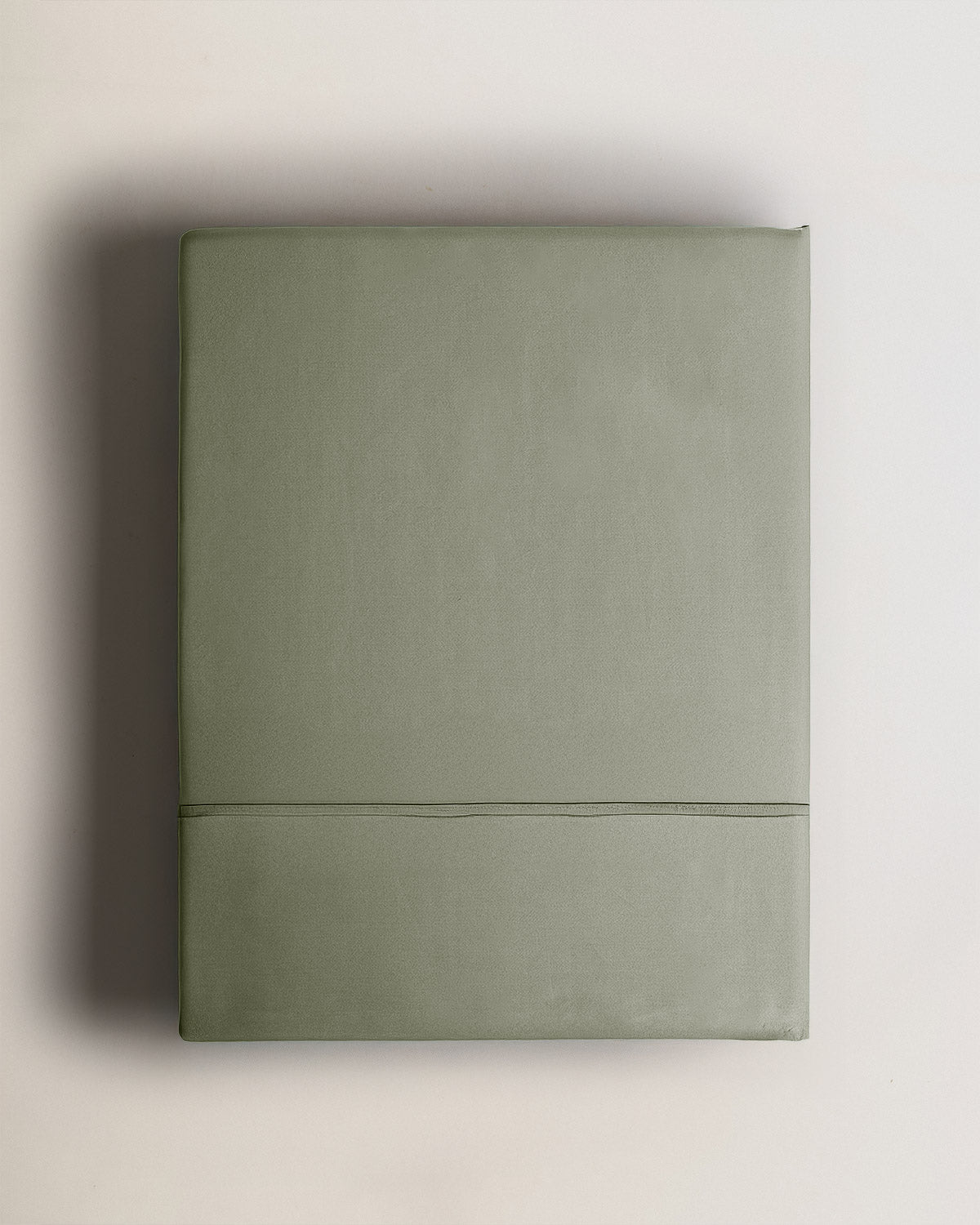 Juego sábanas 100% algodón satén festón verde seco (300 hilos)