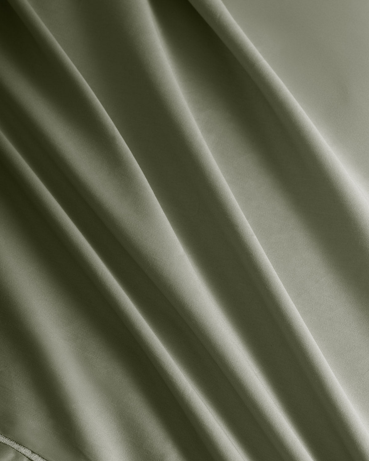 Juego sábanas 100% algodón satén festón verde seco (300 hilos)