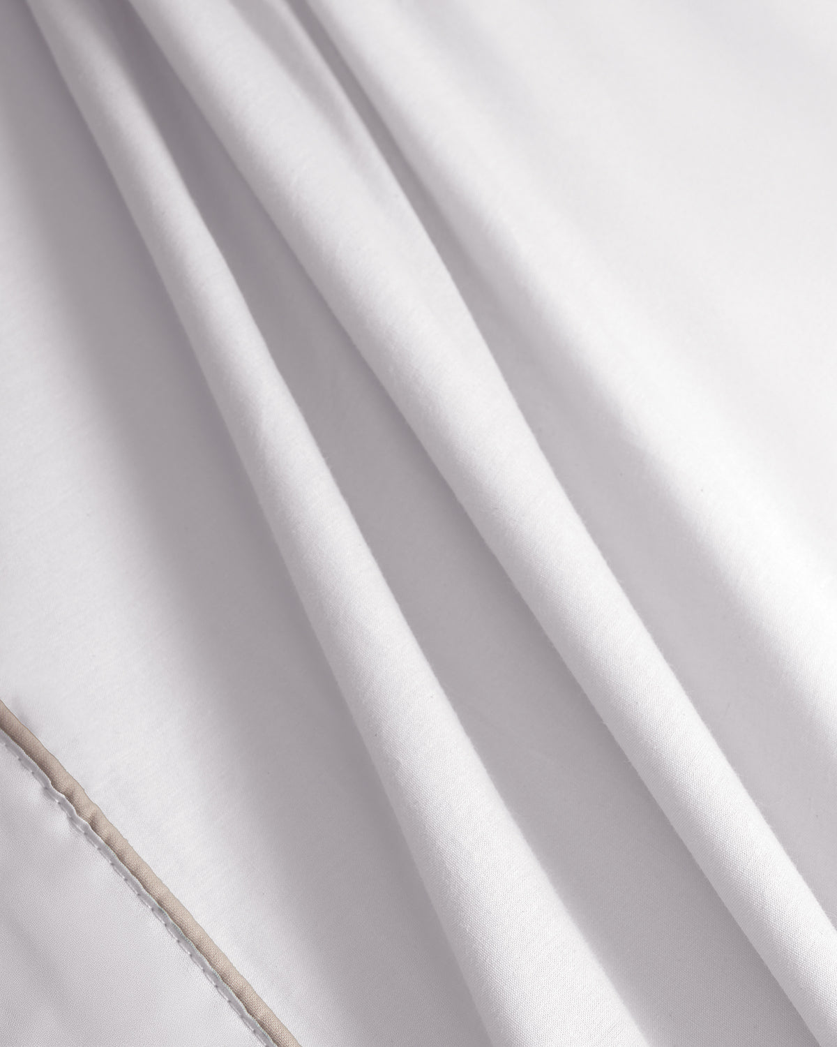 Juego sábanas 100% algodón percal cordoncillo blanco (180 hilos)