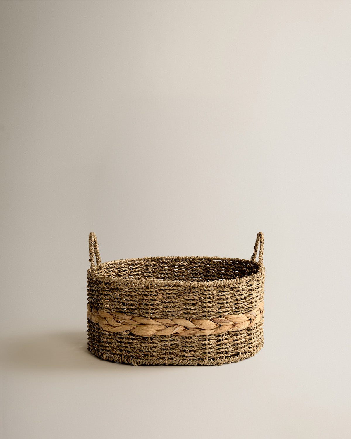 Cesto seagrass con asa beige marrón