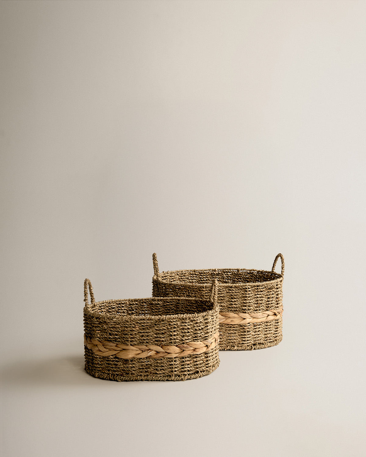 Cesto seagrass con asa beige marrón
