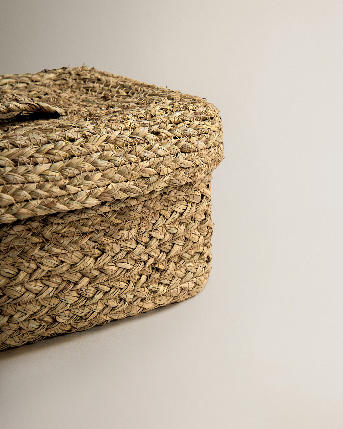 Caja seagrass rectangular tapa natural