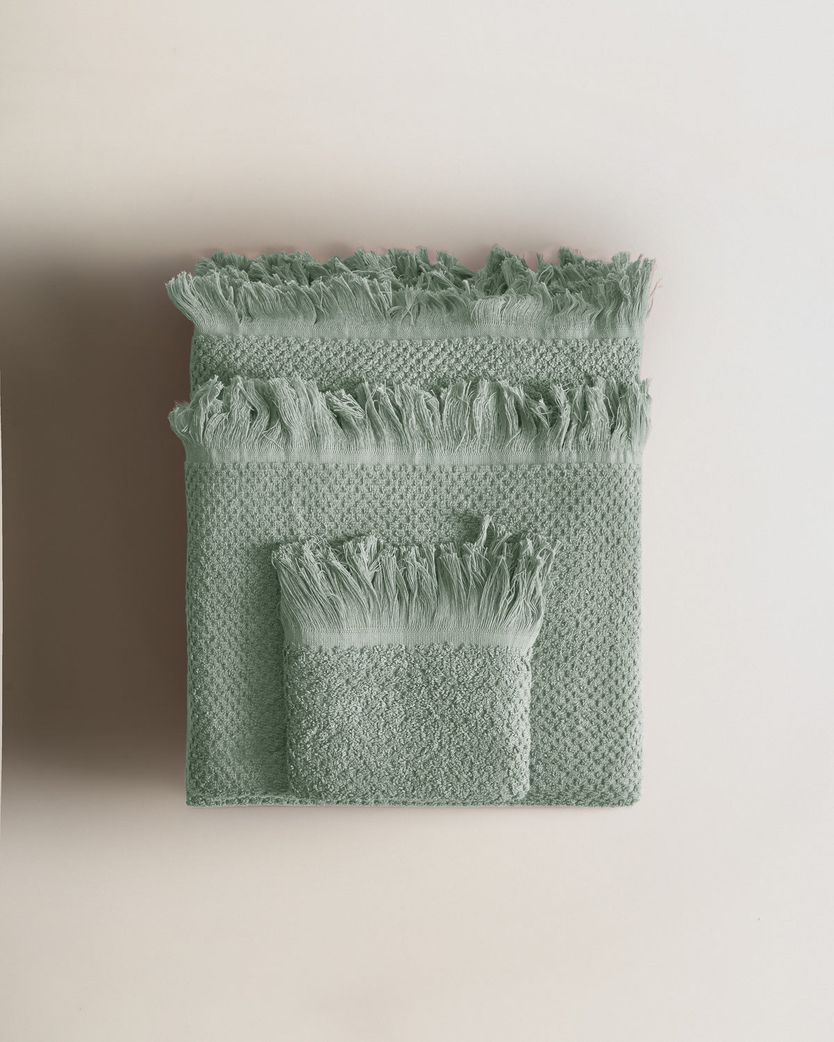 Toalla chenilla flecos verde keike (550 gr/m²)