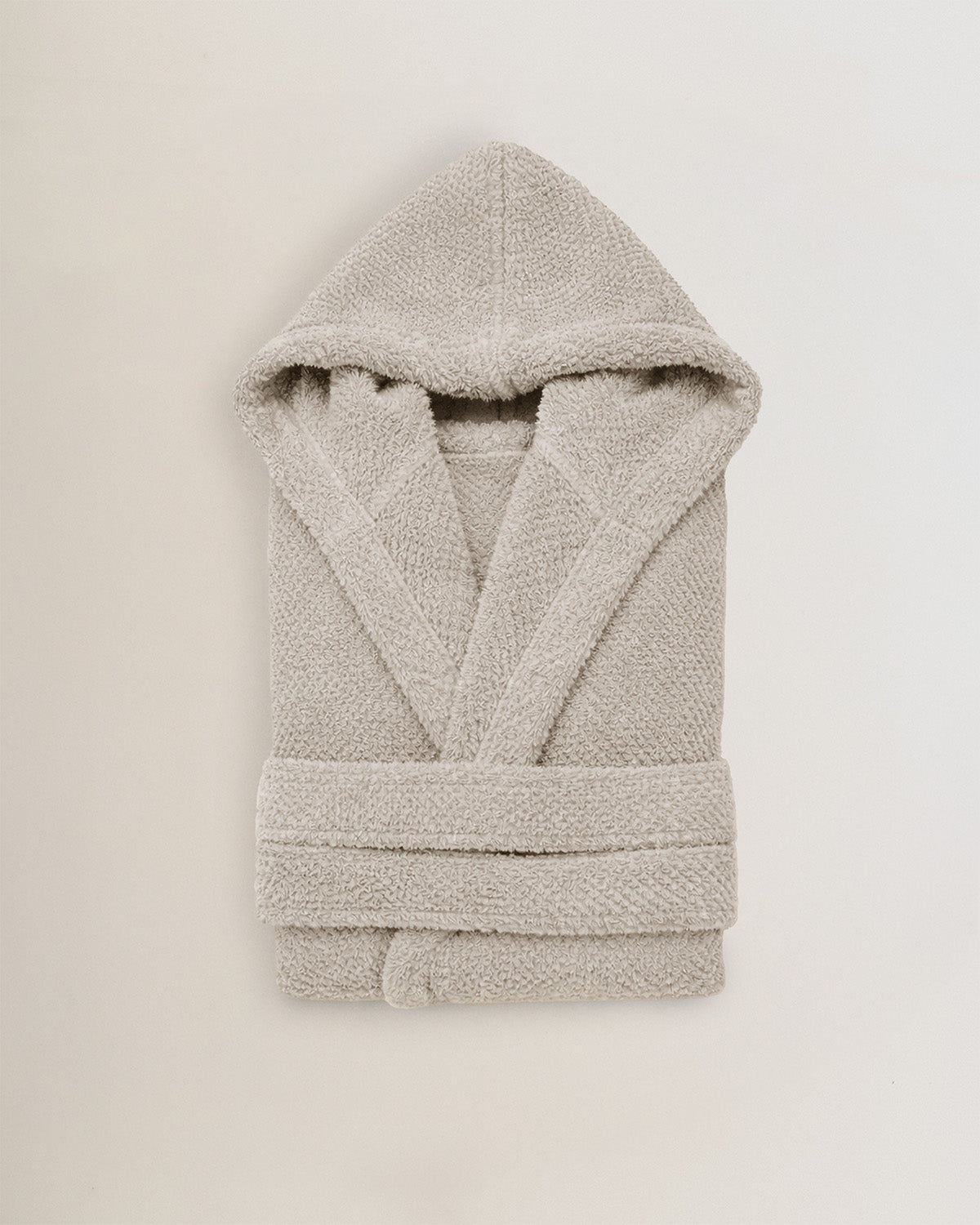 Peignoir à capuche en chenille gris clair (450 g/m²)