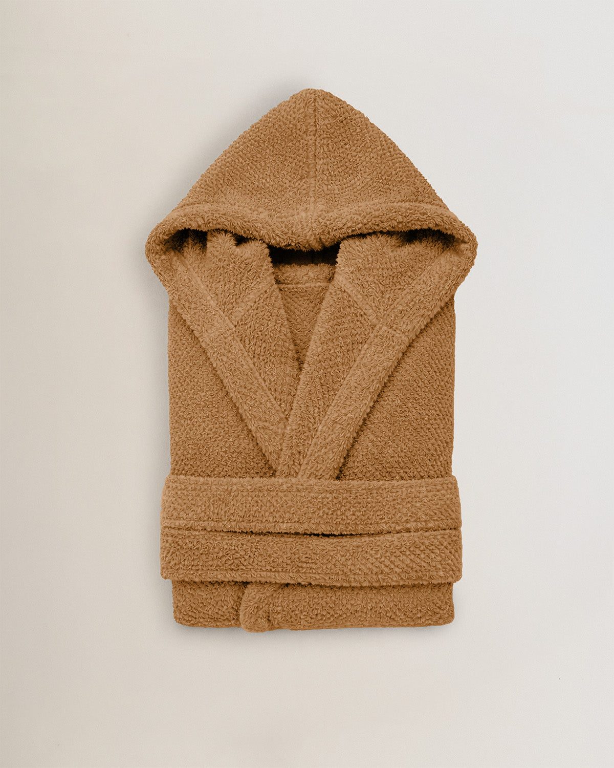 Peignoir à capuche en chenille ocre (450 g/m²)