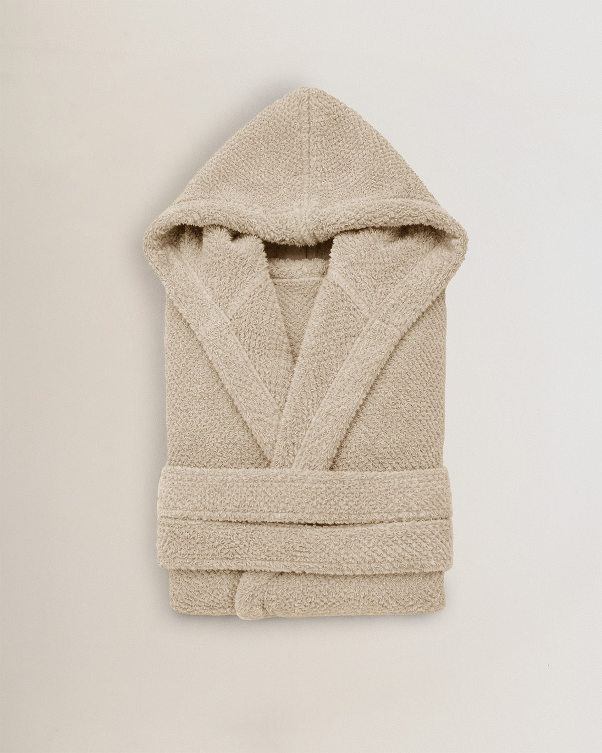 Peignoir à capuche en chenille taupe (450 g/m²)