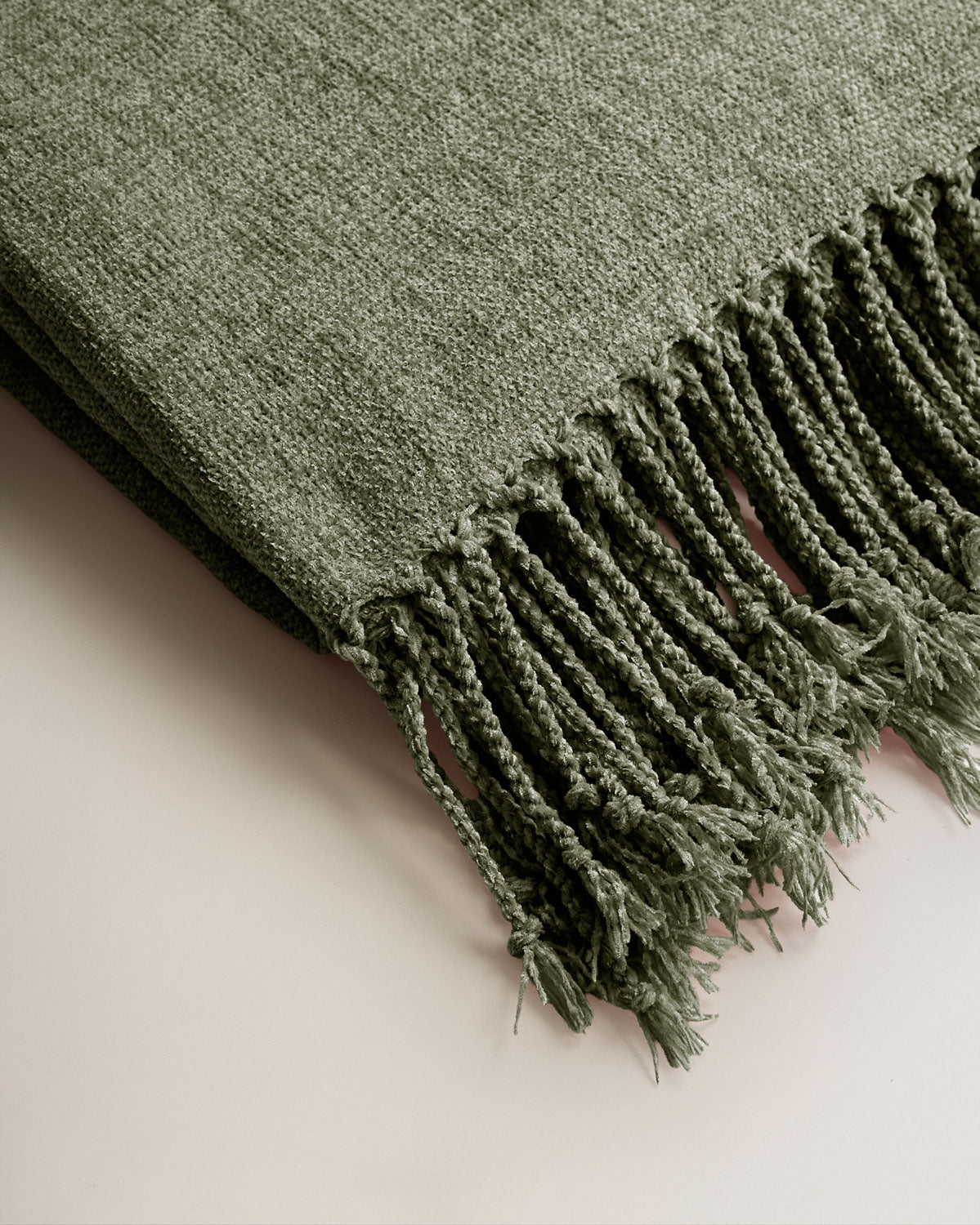 Plaid Chenilla Verde Seco