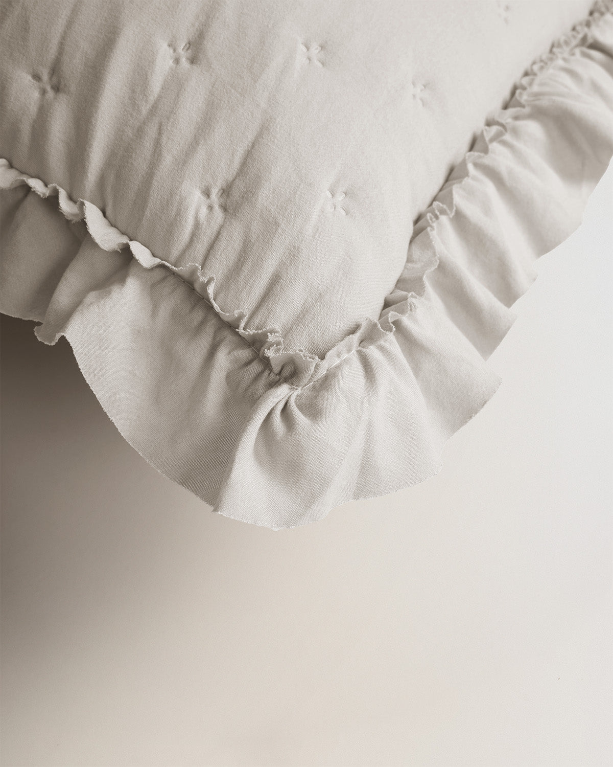Plain Perforated Cushion Light Grey