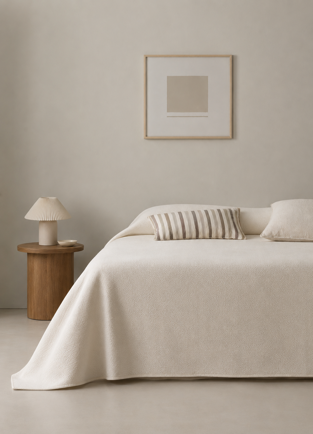 Colcha doble tela jacquard ayana natural