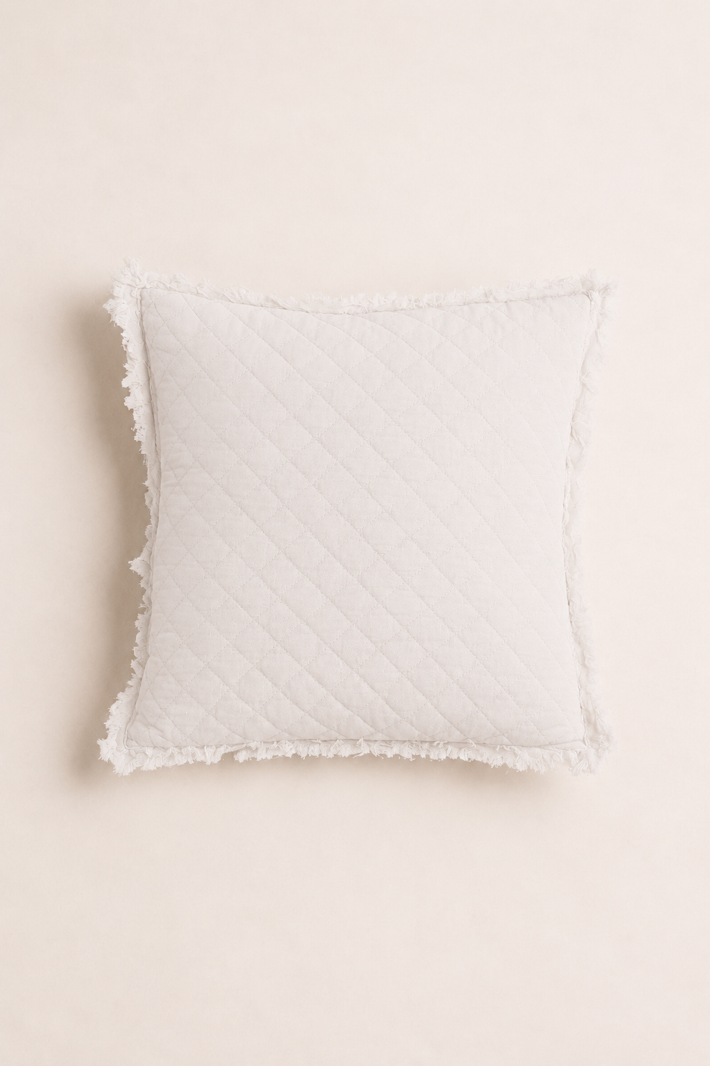 Natural Plain Fringe Cushion