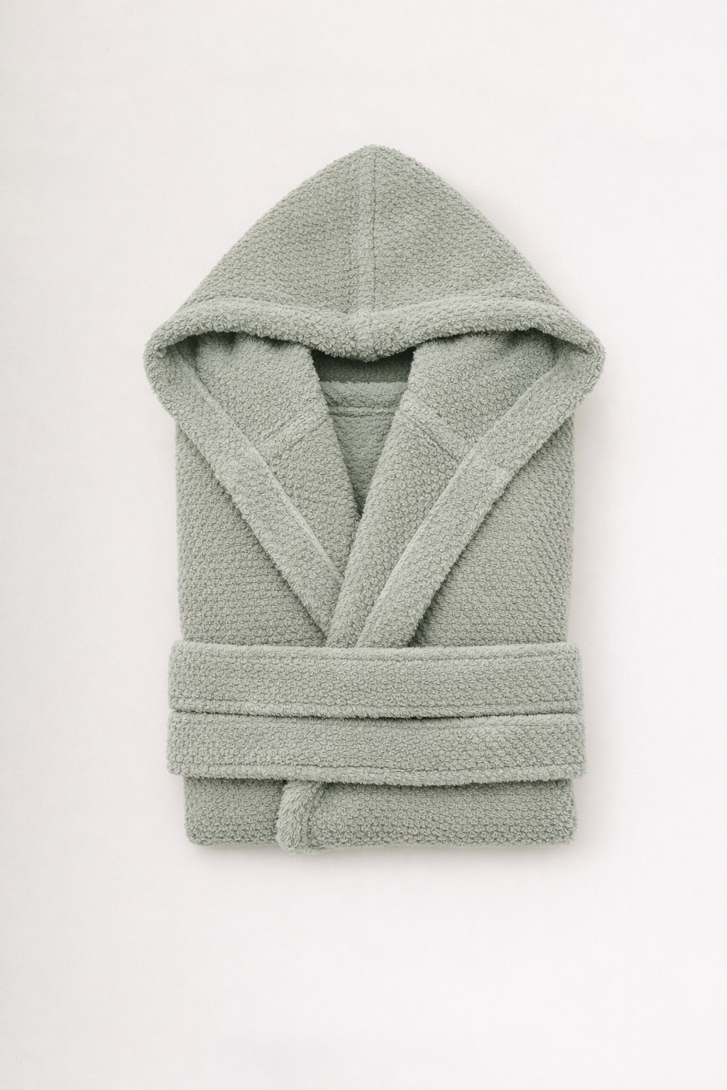 Albornoz capucha chenilla verde seco (450 gr/m²)