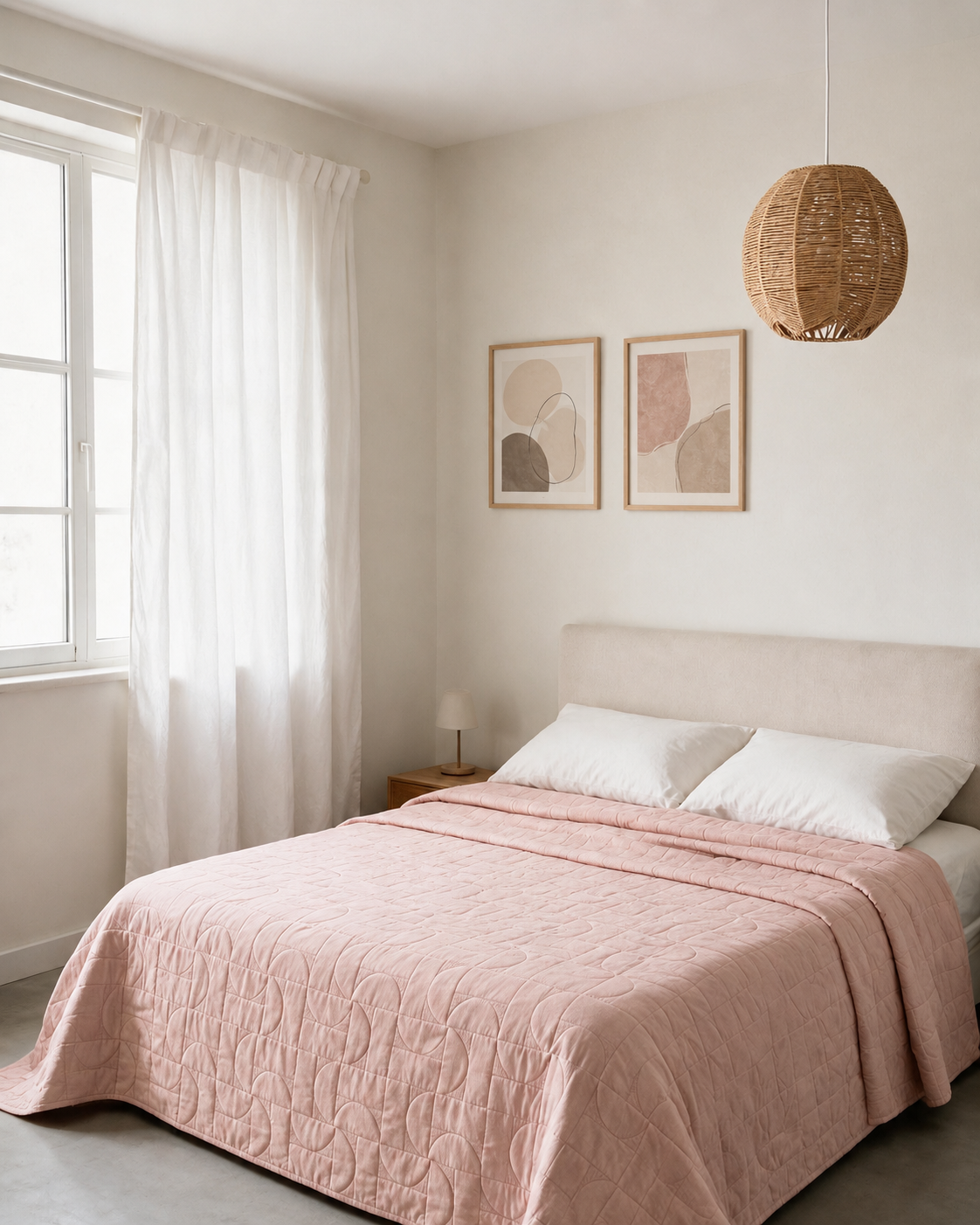 Funda nórdica acolchada retro rosa keike