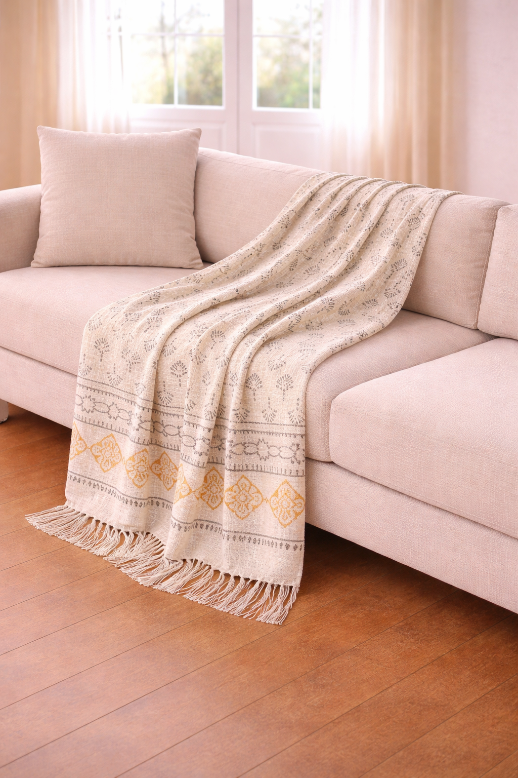 Plaid Algodón Nancy Ocre