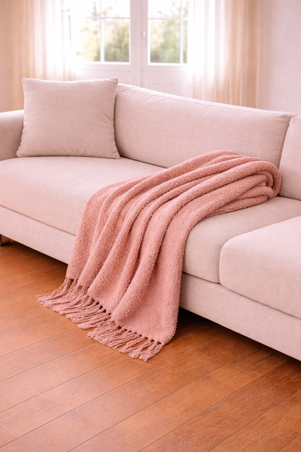 Plaid Nudos Liso Rosa Garçons