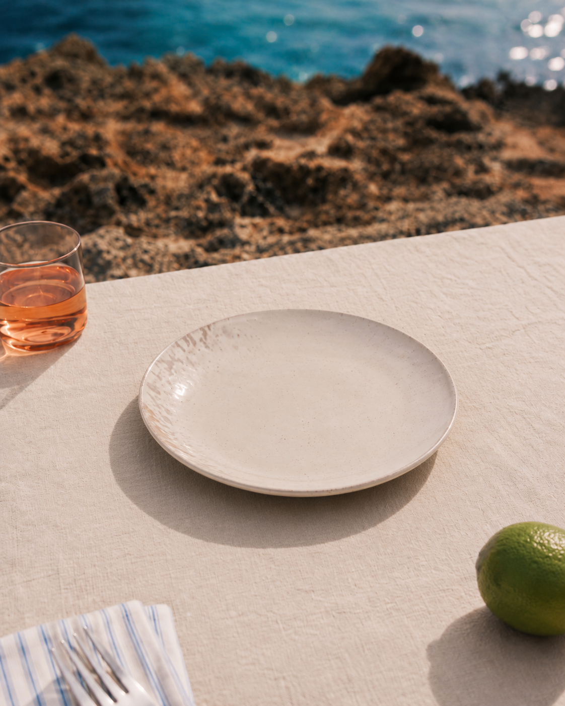 Plato postre gres clauvelia envejecido
