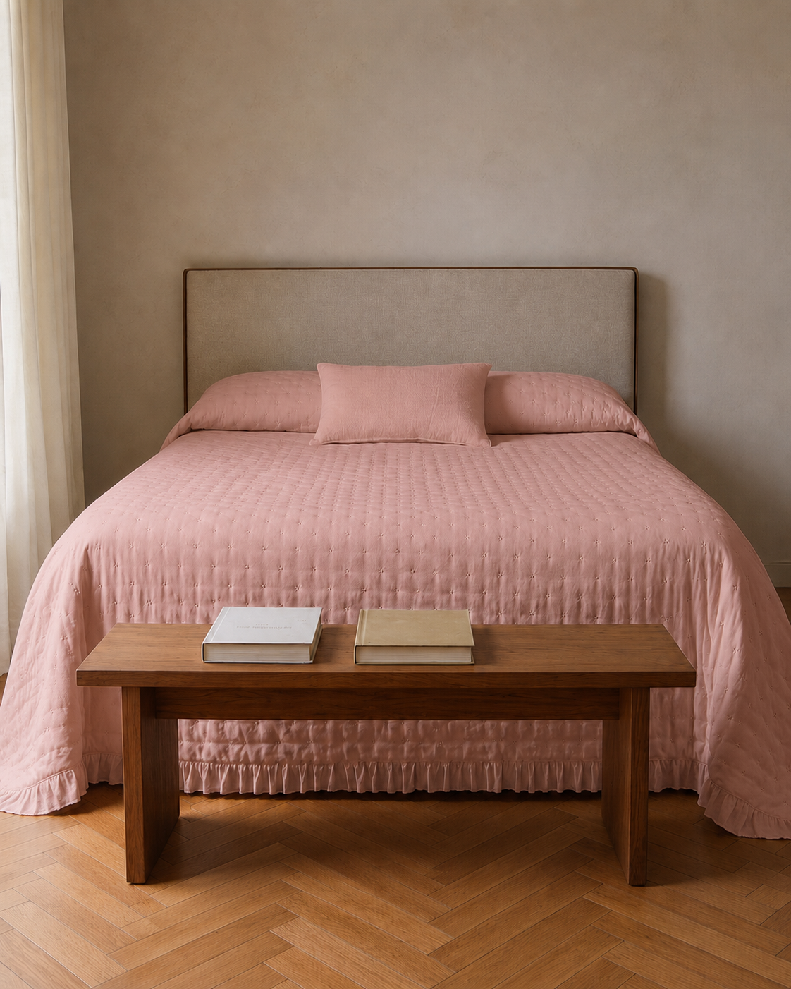 Couette perforée rose unie Keike