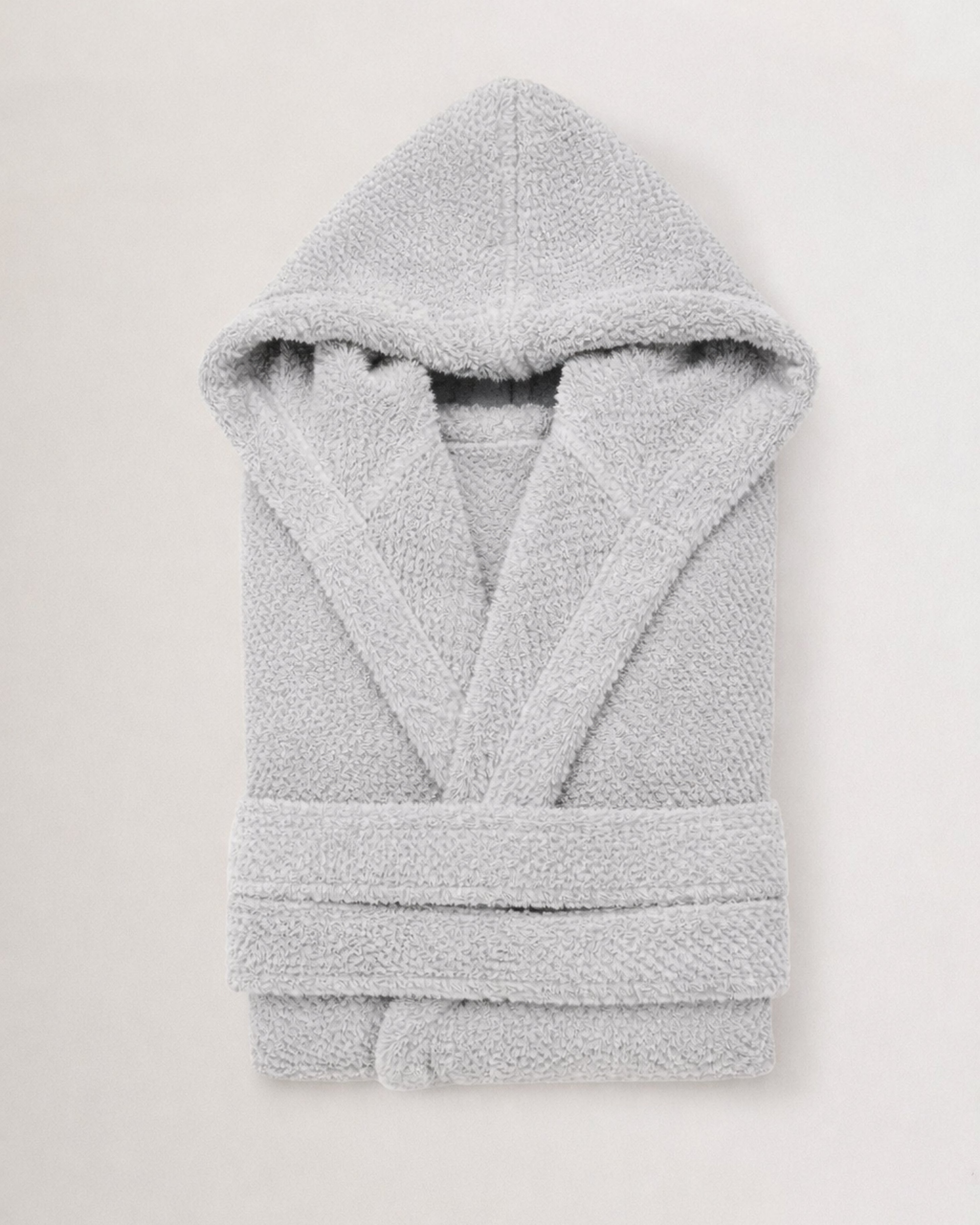 Albornoz capucha chenilla gris claro (450 gr/m²)