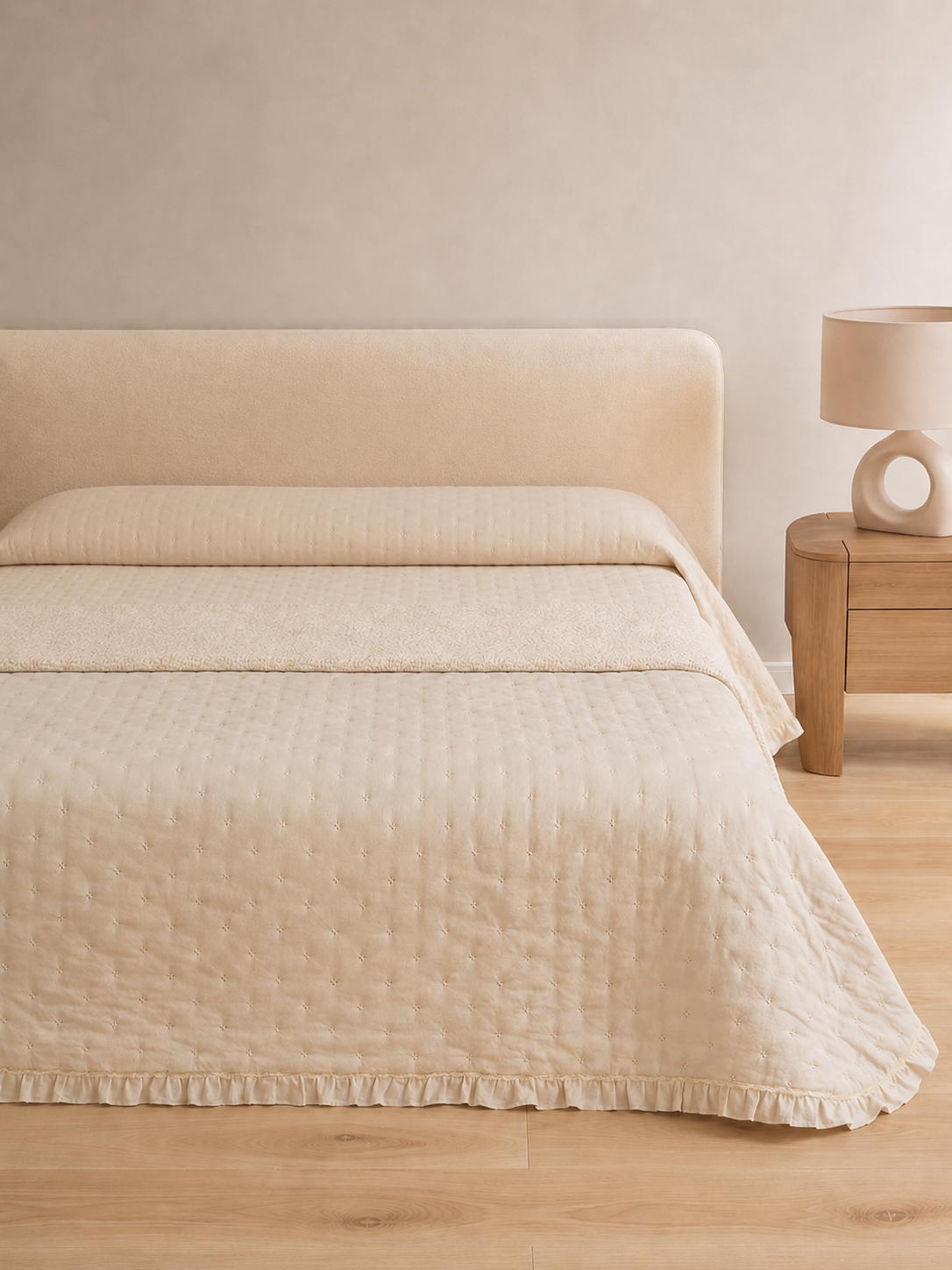 Plain Taupe Perforated Quilt